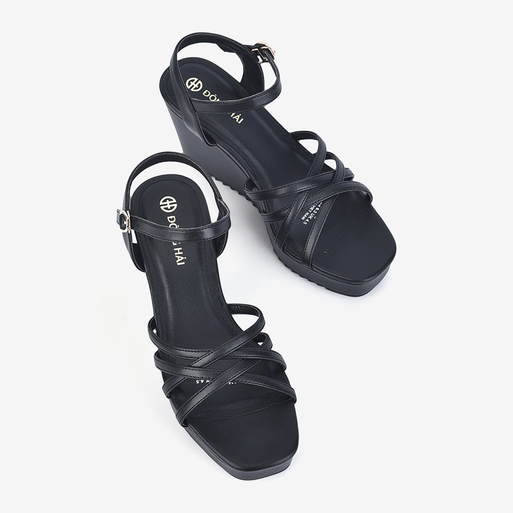 Giày Sandal Đế Xuồng Đông Hải Quai Đan Chéo 9cm - S81O8