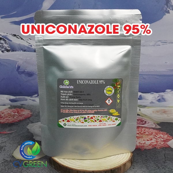 Uniconazole 95% nguyên chất (Ức chế sinh trưởng, kích thích ra hoa trái vụ) gói 100g