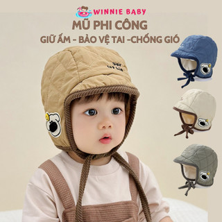 Mũ phi công, nón phi công phong cách hàn quốc bảo vệ tai chống gió mùa đông cho bé trai và bé gái