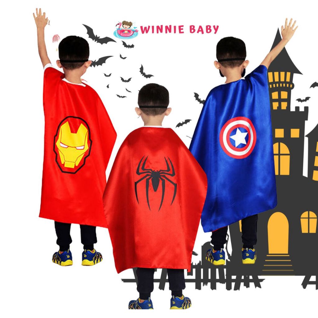 Bộ Áo Choàng Siêu Nhân Siêu Anh Hùng Avengers Người Nhện Hóa Trang Halloween, Đồ Chơi Trung Thu Cho Bé