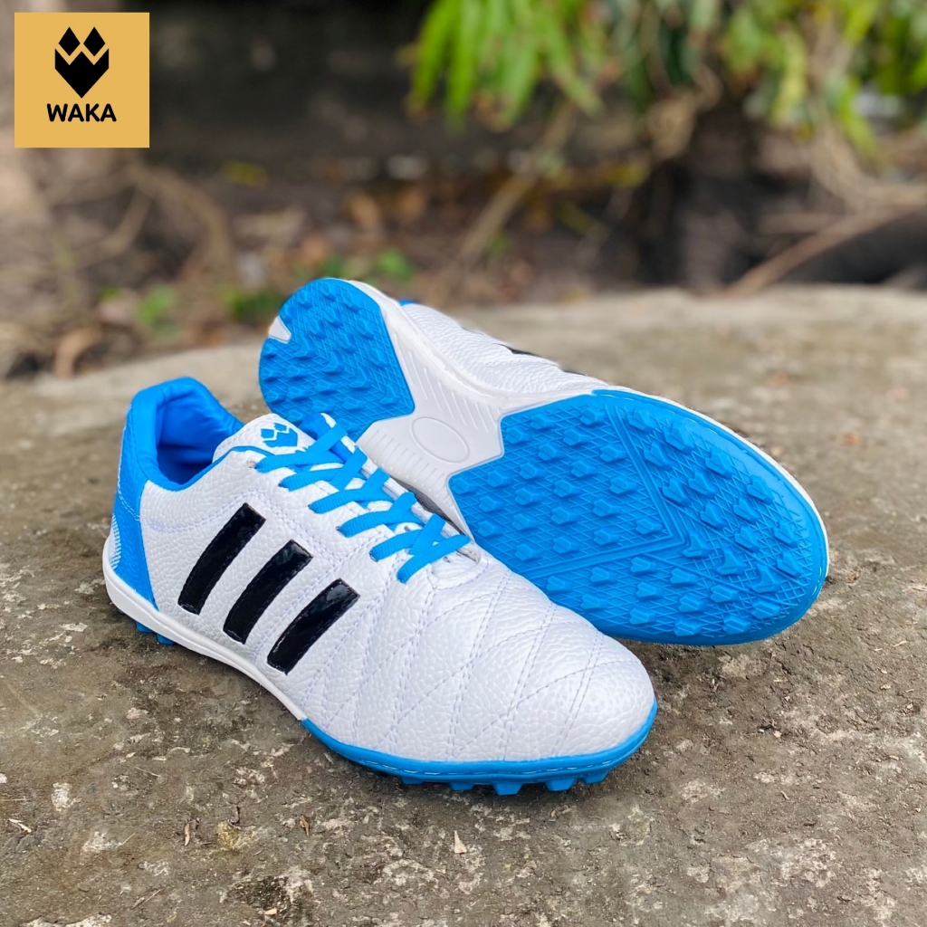 Giày đá bóng nam 3 sọc Toni Kroos 11 PRO da nhăn và 3 sọc WAKA đế cao su tại Phủi K&C