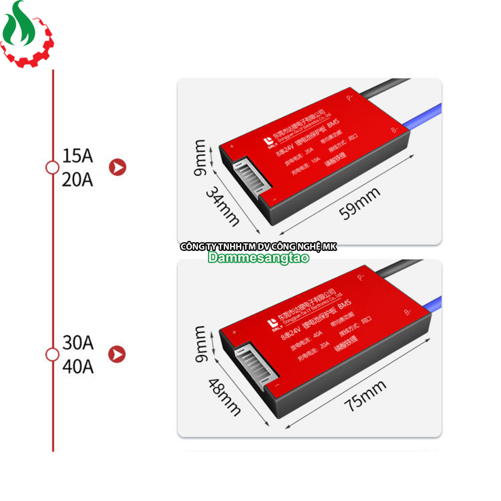 Mạch 3S 12V  Daly bảo vệ pin Li-ion 3.7V