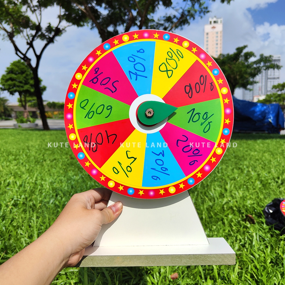Vòng quay may mắn size 25 cao 35 cm lucky wheel trúng thưởng sáng tạo nội dung với bút bi dành cho sự kiện V-M1
