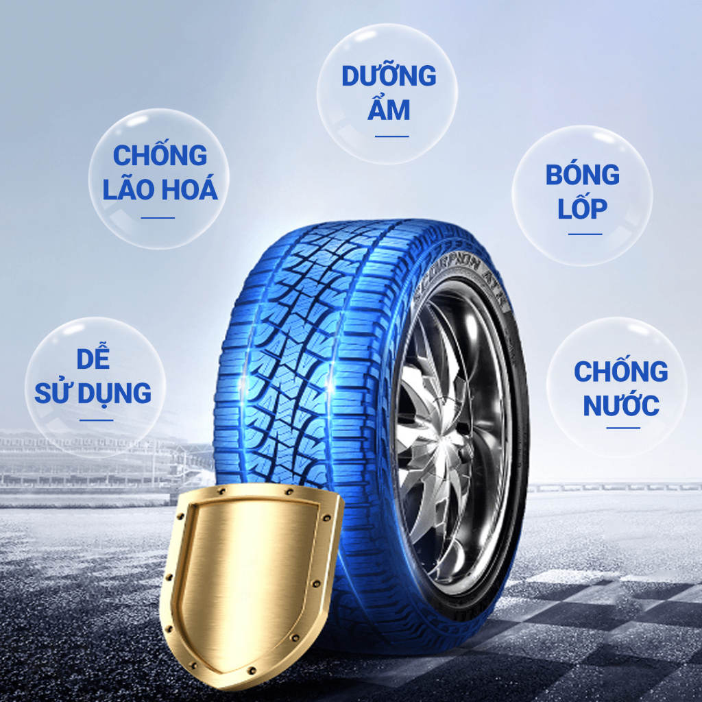 Dung dịch đánh bóng lốp xe GX04, wax lốp xe ô tô, xe máy, xe tải, bão dưỡng vỏ lốp xe không ăn mòn hạn chế bám bụi