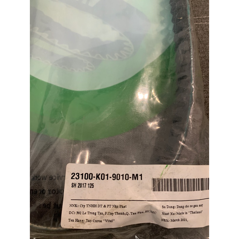 Dây Curoa Vital cho Sh Việt 125 150 chính hãng Vital nhập khẩu Thái Lan đời xe từ năm 2017 đến 2021