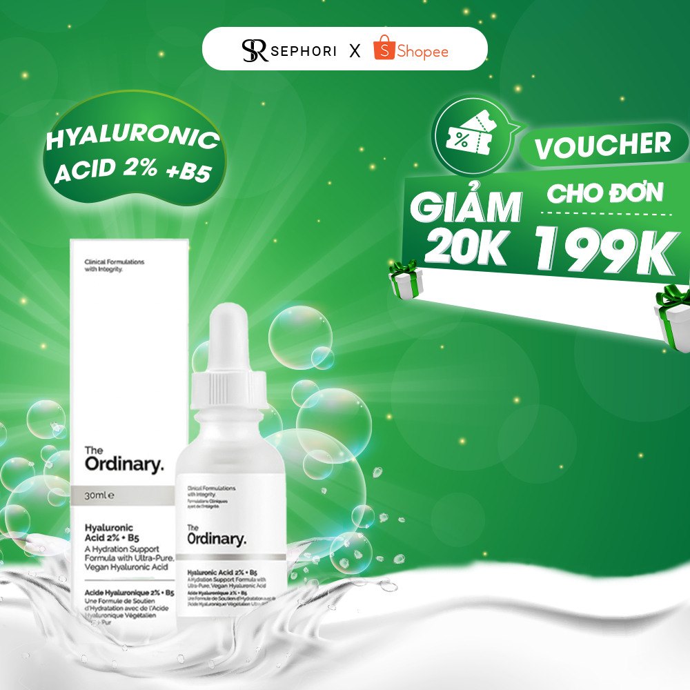 Tinh chất cấp nước, phục hồi da The Ordinary Hyaluronic Acid 2% + B5 [30ML]