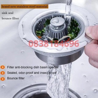Nắp Rổ Lọc Rác Inox 304 vừa với tất cả hố rác chậu rửa chén Phi 110
