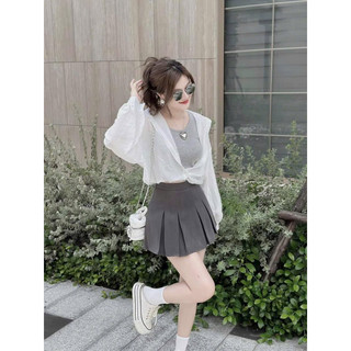 Sét 3 món áo khoác dài tay áo trong phối chân váy cotton mặc đi chơi noen tết đi tiệc vvv