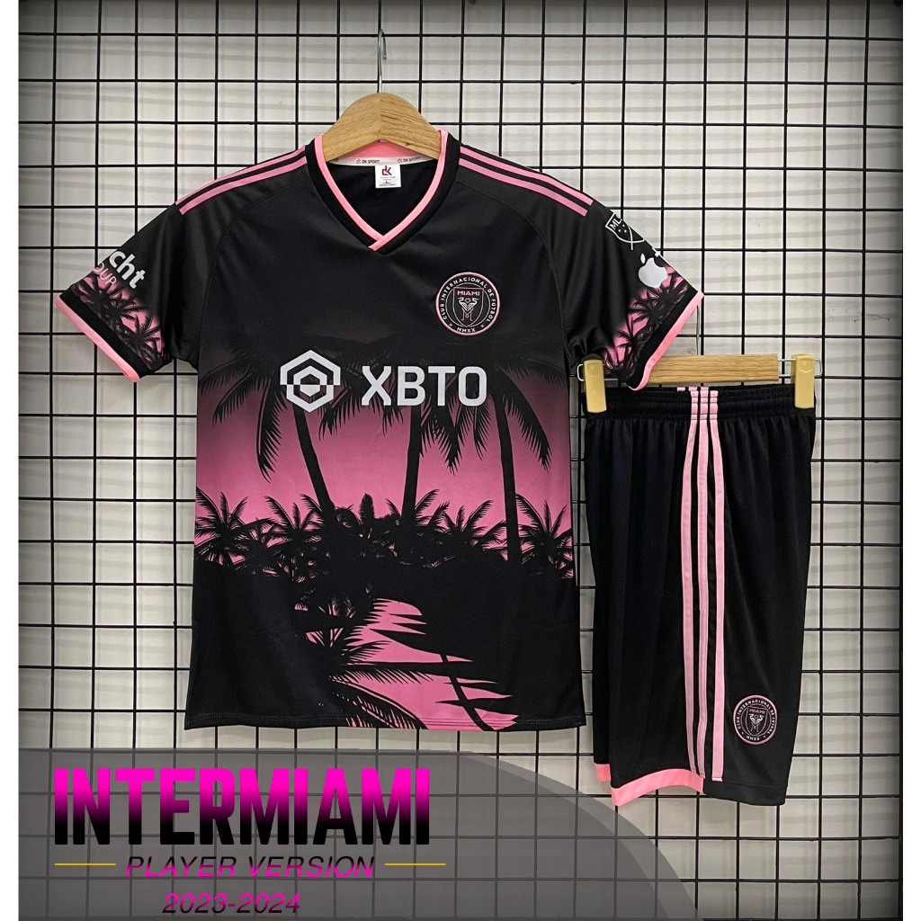 ÁO BÓNG ĐÁ MIAMI ĐEN THIẾT KẾ MỚI 2024 - BỘ QUẦN ÁO BÓNG ĐÁ CLB INTER MIAMI ĐEN THIẾT KẾ 2024