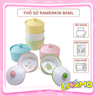 Bát ăn dặm gốm sứ có nắp ramenkin cho bé Luvamo BS03