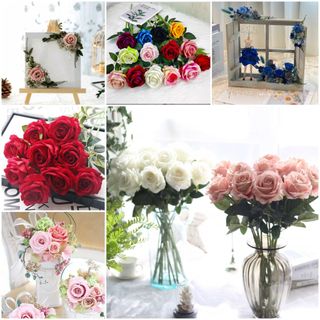 (LOẠI 1_GIỐNG THẬT_BÔNG TO) HOA HỒNG NHUNG decor trang trí nhà cửa. phụ kiện chụp ảnh sản phẩm