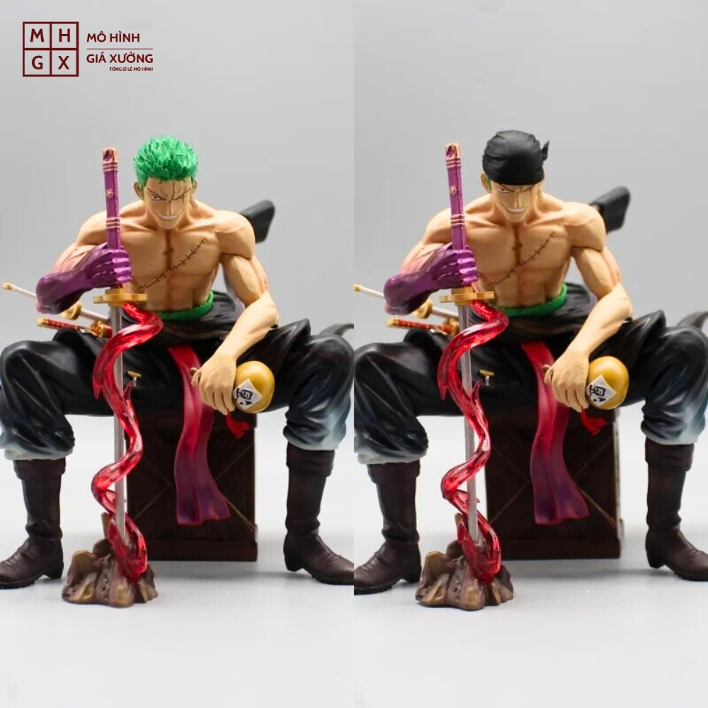 Mô Hình OnePiece Zoro cầm kiếm enma ngồi - Cao 14,5cm - rộng 13cm - nặng 520gram - Figure OnePiece - có hộp màu