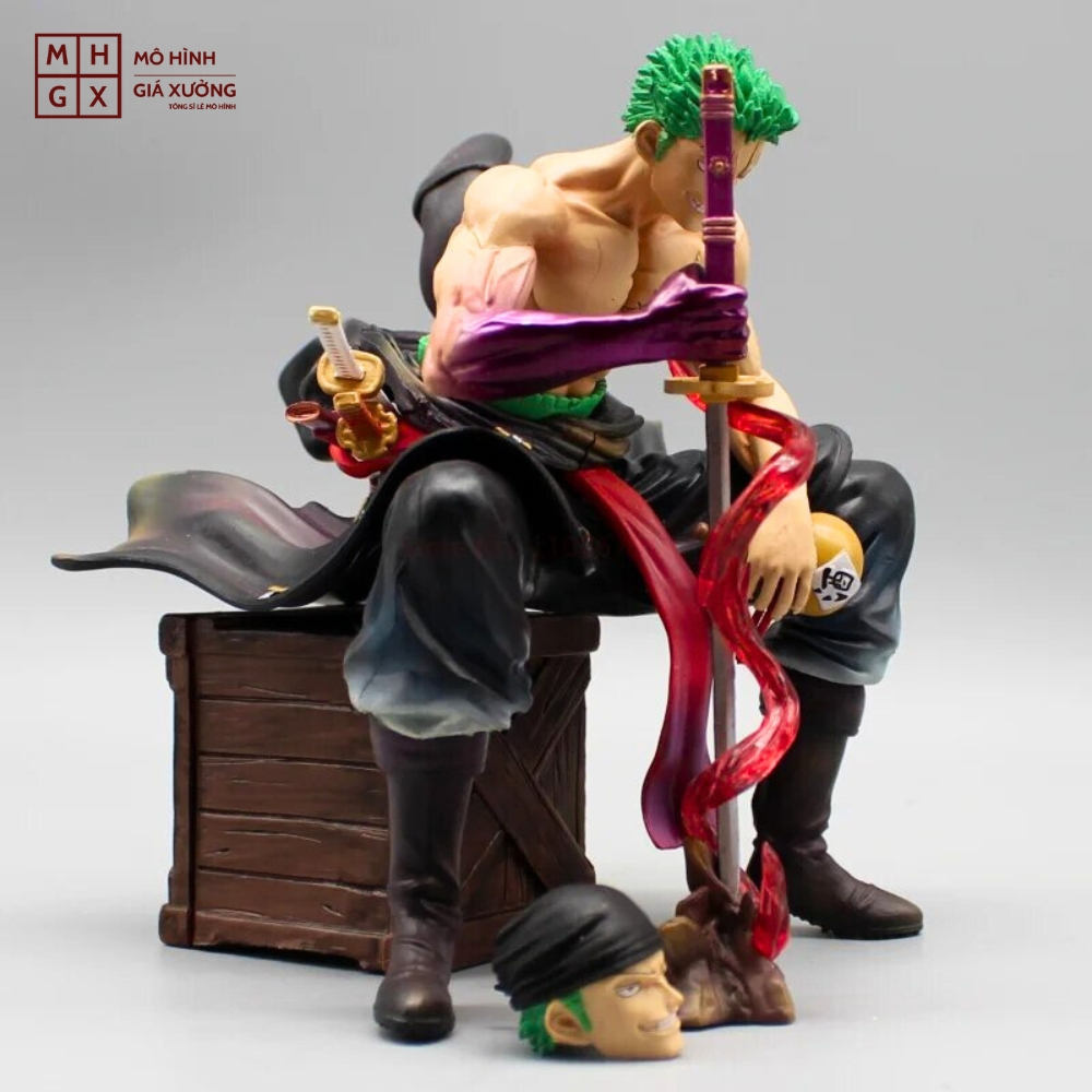 Mô Hình OnePiece Zoro cầm kiếm enma ngồi - Cao 14,5cm - rộng 13cm - nặng 520gram - Figure OnePiece - có hộp màu