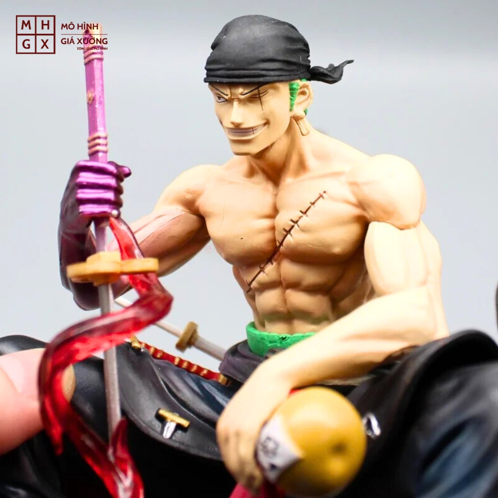 Mô Hình OnePiece Zoro cầm kiếm enma ngồi - Cao 14,5cm - rộng 13cm - nặng 520gram - Figure OnePiece - có hộp màu