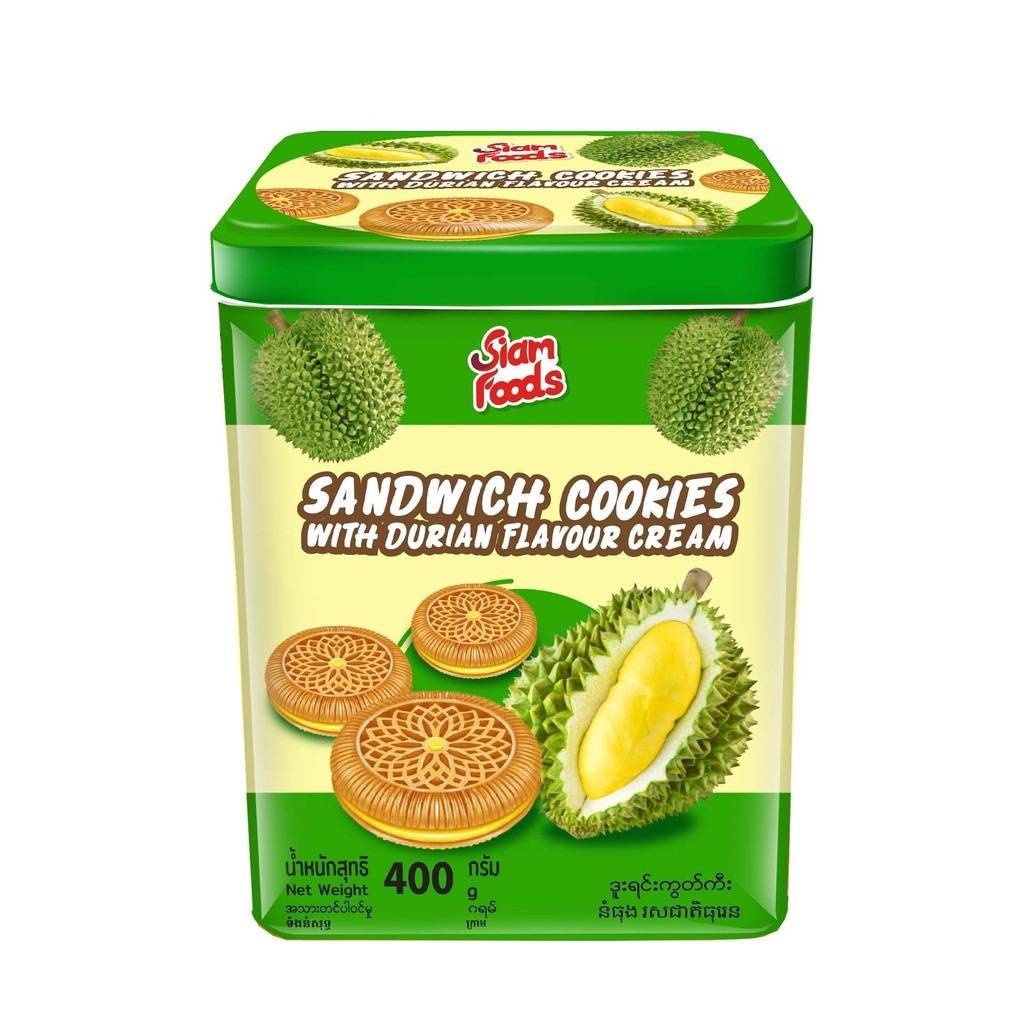 Bánh Quy Sandwich Kem Sầu Riêng Thái Lan Siam Foods Sandwich Cookies With Durian Flavour Cream
