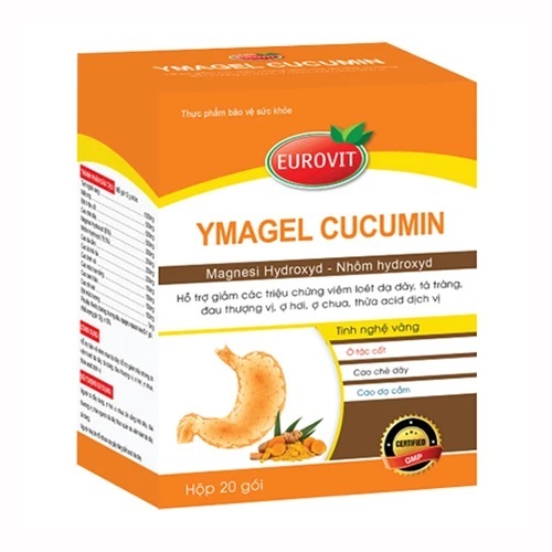 Dung Dịch Dạ Dày Ymagel Cucumin Eurovit Hỗ Trợ Giảm Viêm Loét Dạ Dày, Tá Tràng, Đau Thượng Vị (Hộp 20 Gói)