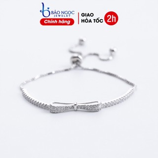 Lắc tay bạc nữ s925 hình nơ xinh xắn dễ thương phong cách nữ tính điệu đà - L2552 - Bảo Ngọc Jewelry