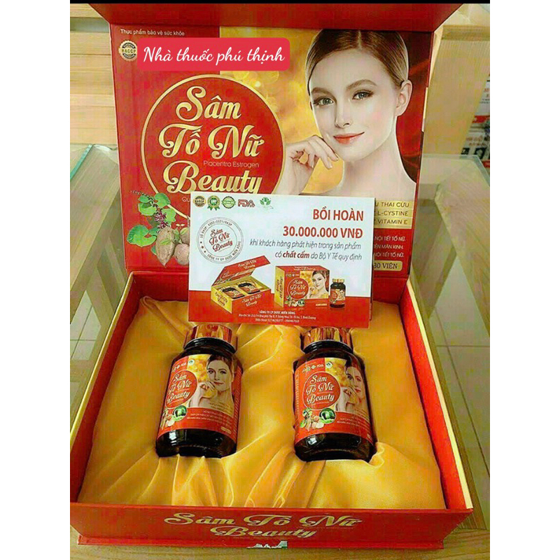 ✅(chính hãng) Sâm tố nữ beauty hộp 2 lọ 60 viên