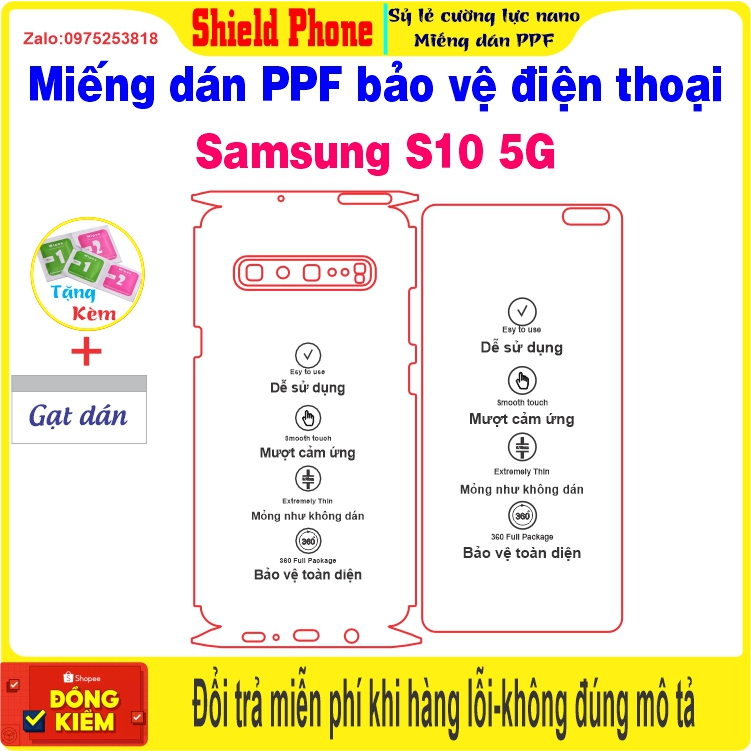 Miếng dán ppf bảo vệ điện thoại Samsung S10-5G