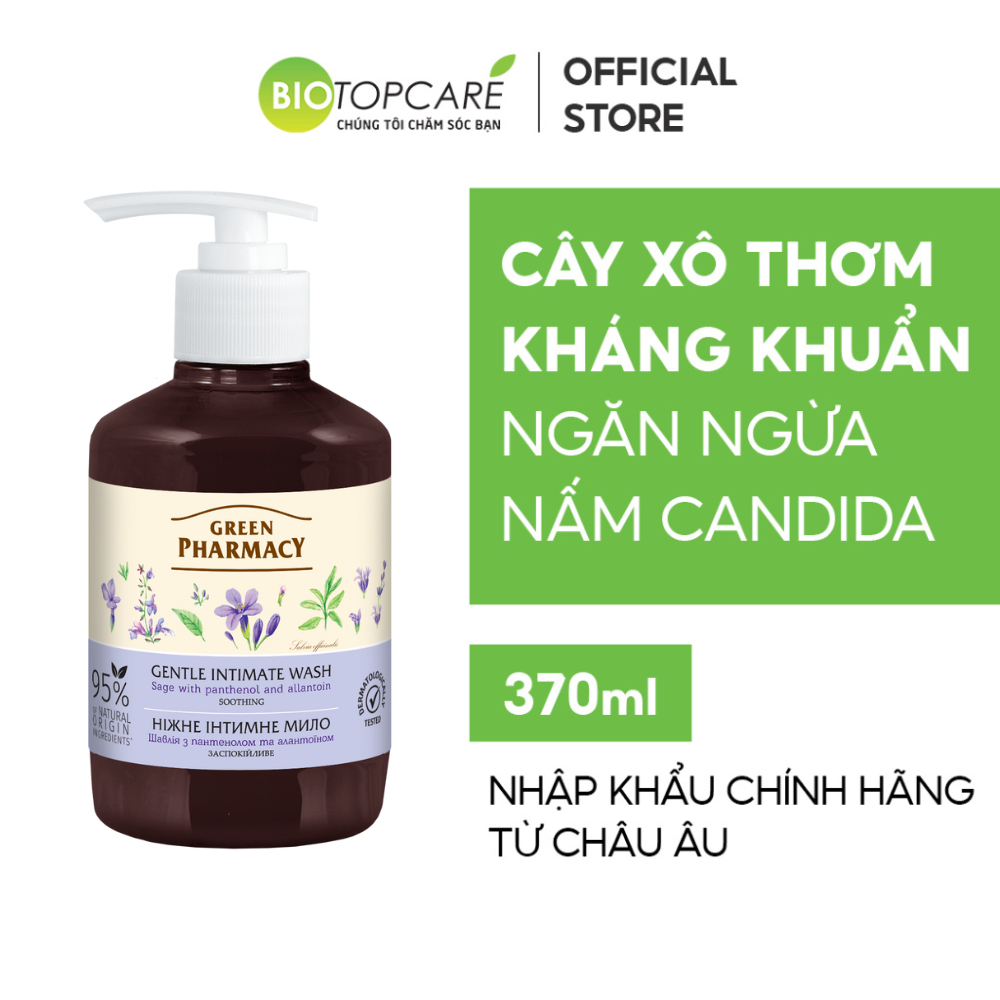 Dung dịch vệ sinh phụ nữ Zelenaya Apteka cây xô thơm 370ml - BioTopcare Official