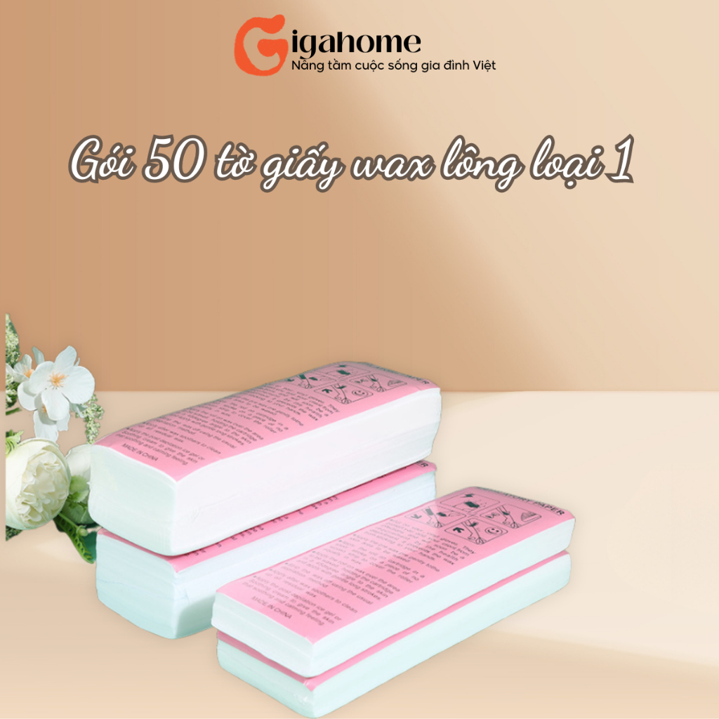 Gói 50 Tờ Giấy Wax Lông Loại 1 Chuyên Dụng Siêu Dai, Tẩy Siêu Sạch GIGAHOME 975