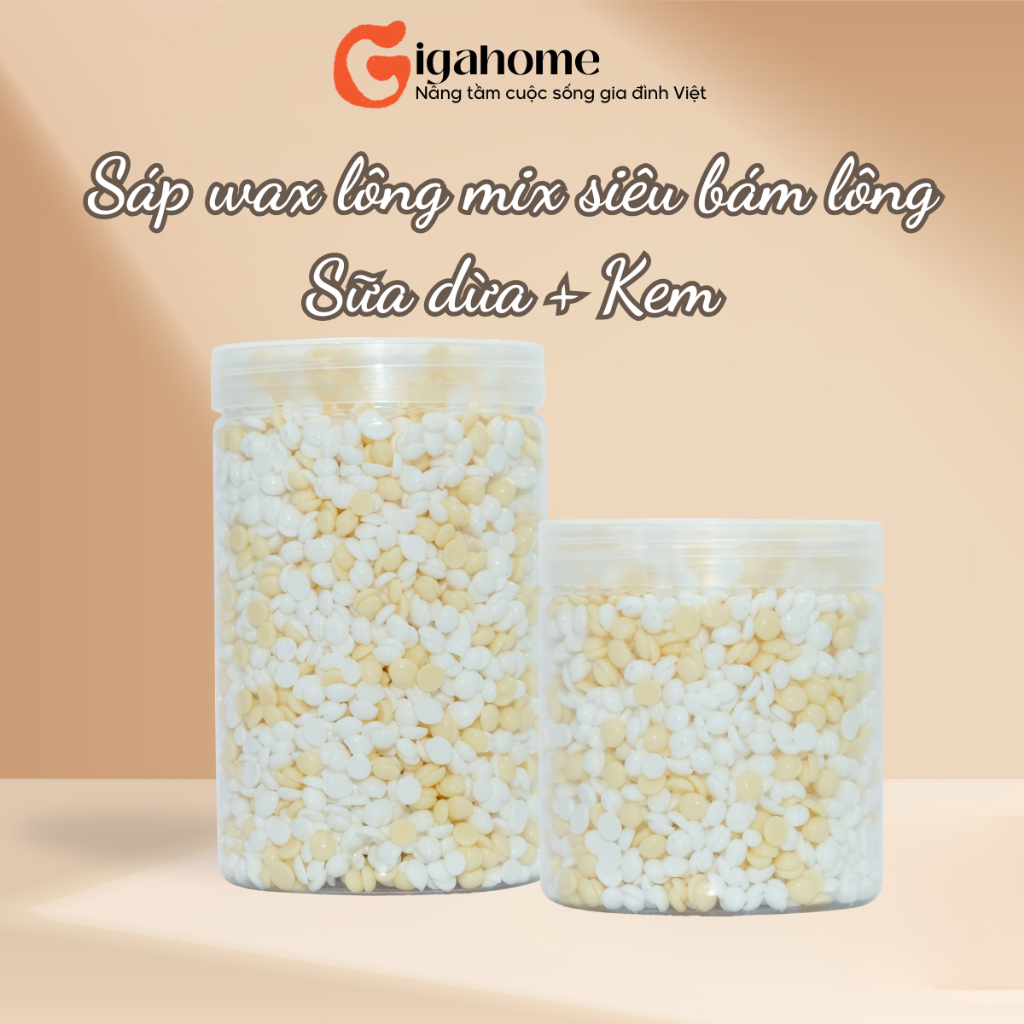 Sáp Wax Lông Mix Cream + Sữa Dừa Cao Cấp Dành Cho Da Nhạy Cảm, Wax Bikini GIGAHOME