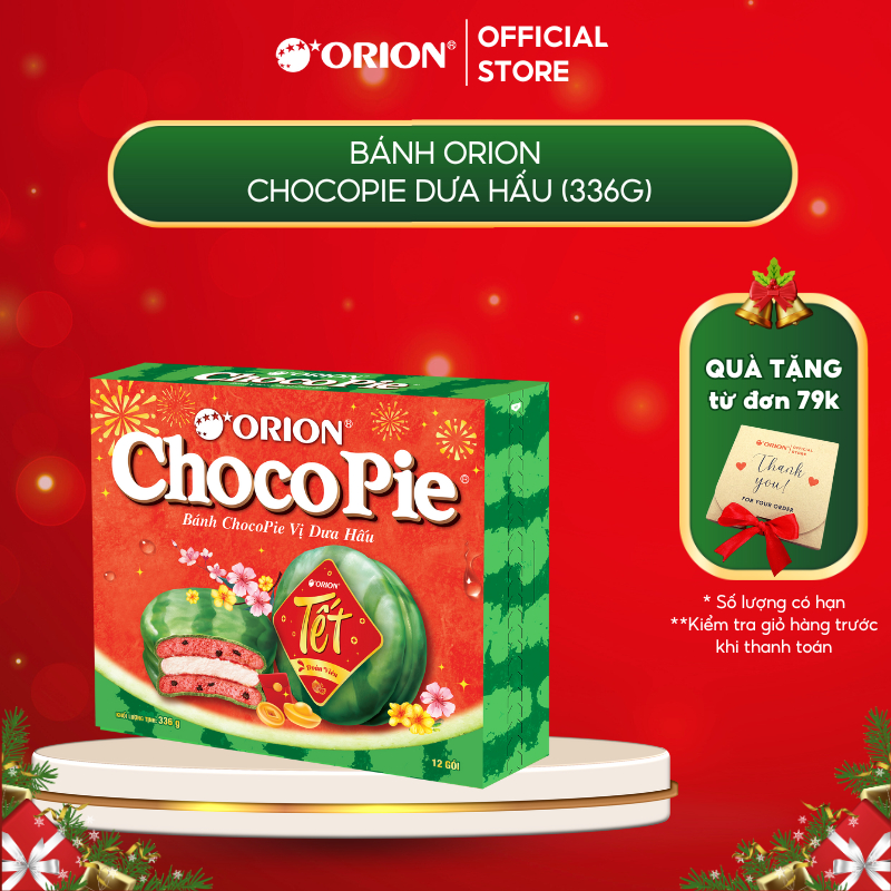 Hộp 12 gói bánh Orion ChocoPie Dưa Hấu (336g)