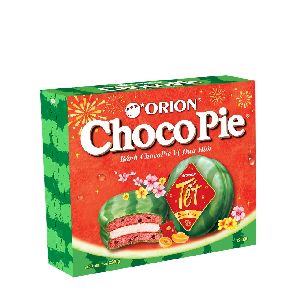 Combo 2 Hộp Bánh Orion Chocopie DƯA HẤU (336g/hộp)