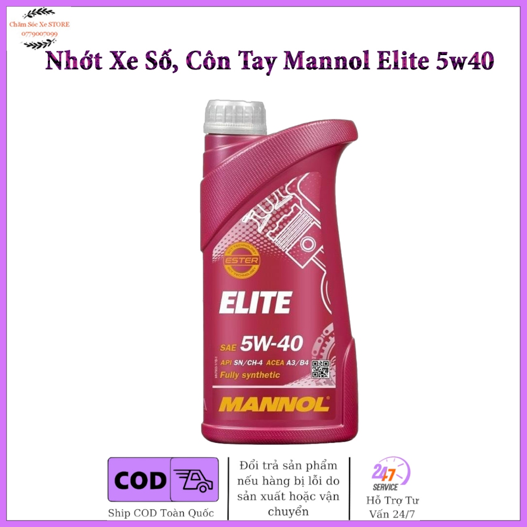 Dầu nhớt xe số, côn tay MANNOL ELITE 5W40