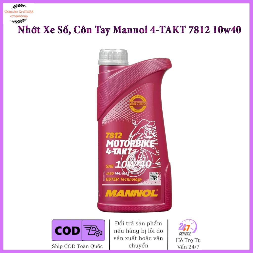 DẦU NHỚT XE SỐ, CÔN TAY MANNOL 7812 10W40