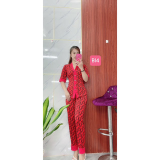 Bộ cổ lam chất liệu thun co giãn tốt