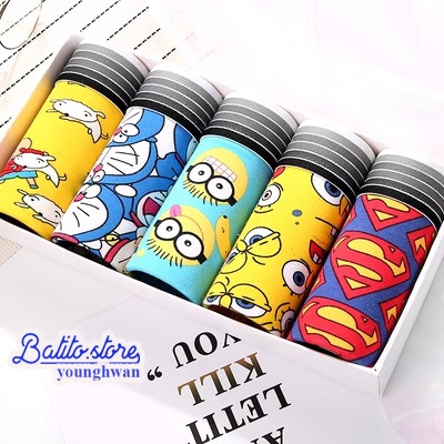 Combo 5 quần sịp quần lót nam cao cấp hoạt hình siêu nhân, doremon cute dễ thương