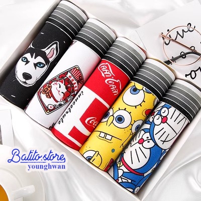 Combo 5 quần sịp quần lót nam cao cấp hoạt hình siêu nhân, doremon cute dễ thương