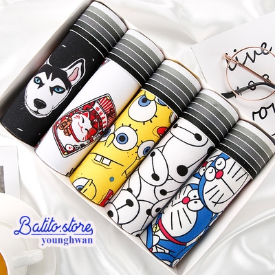 Combo 5 quần sịp quần lót nam cao cấp hoạt hình siêu nhân, doremon cute dễ thương