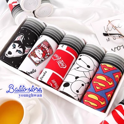 Combo 5 quần sịp quần lót nam cao cấp hoạt hình siêu nhân, doremon cute dễ thương