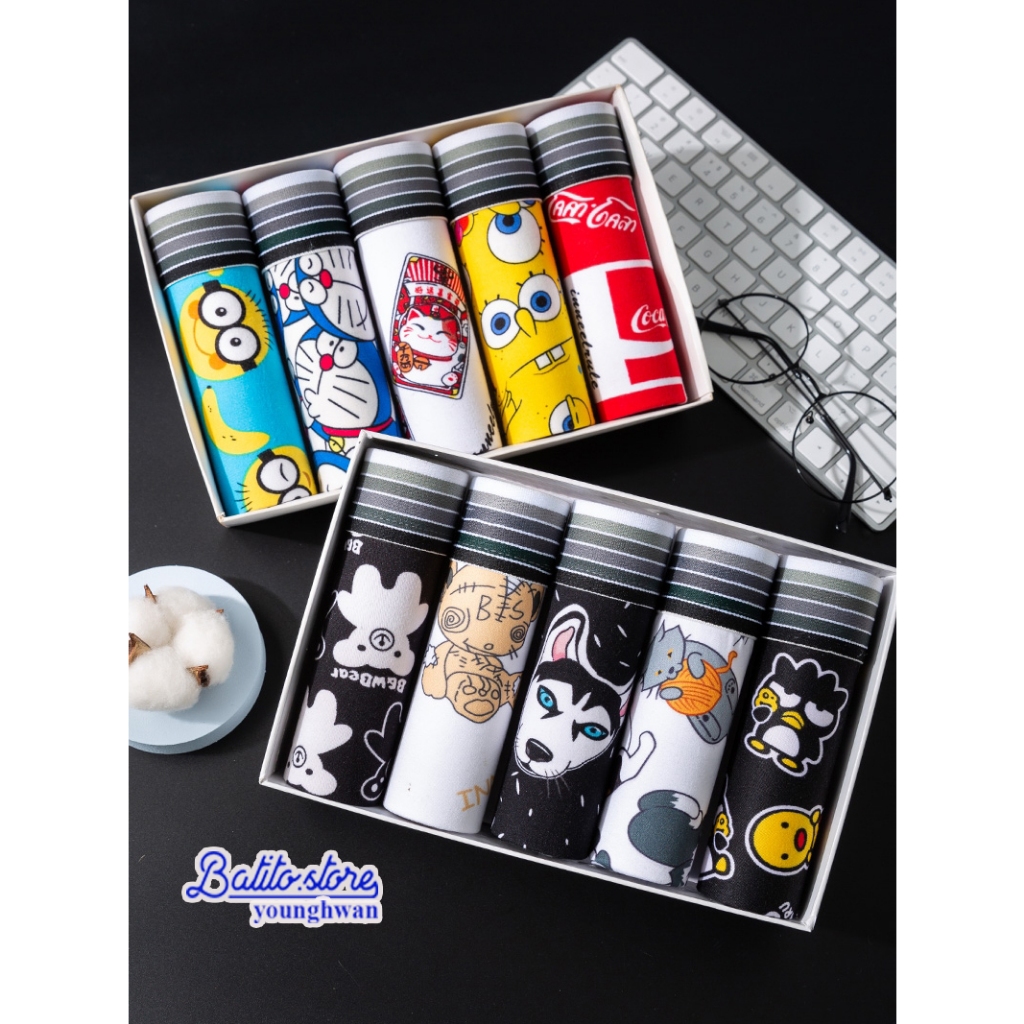 Combo 5 quần sịp quần lót nam cao cấp hoạt hình siêu nhân, doremon cute dễ thương