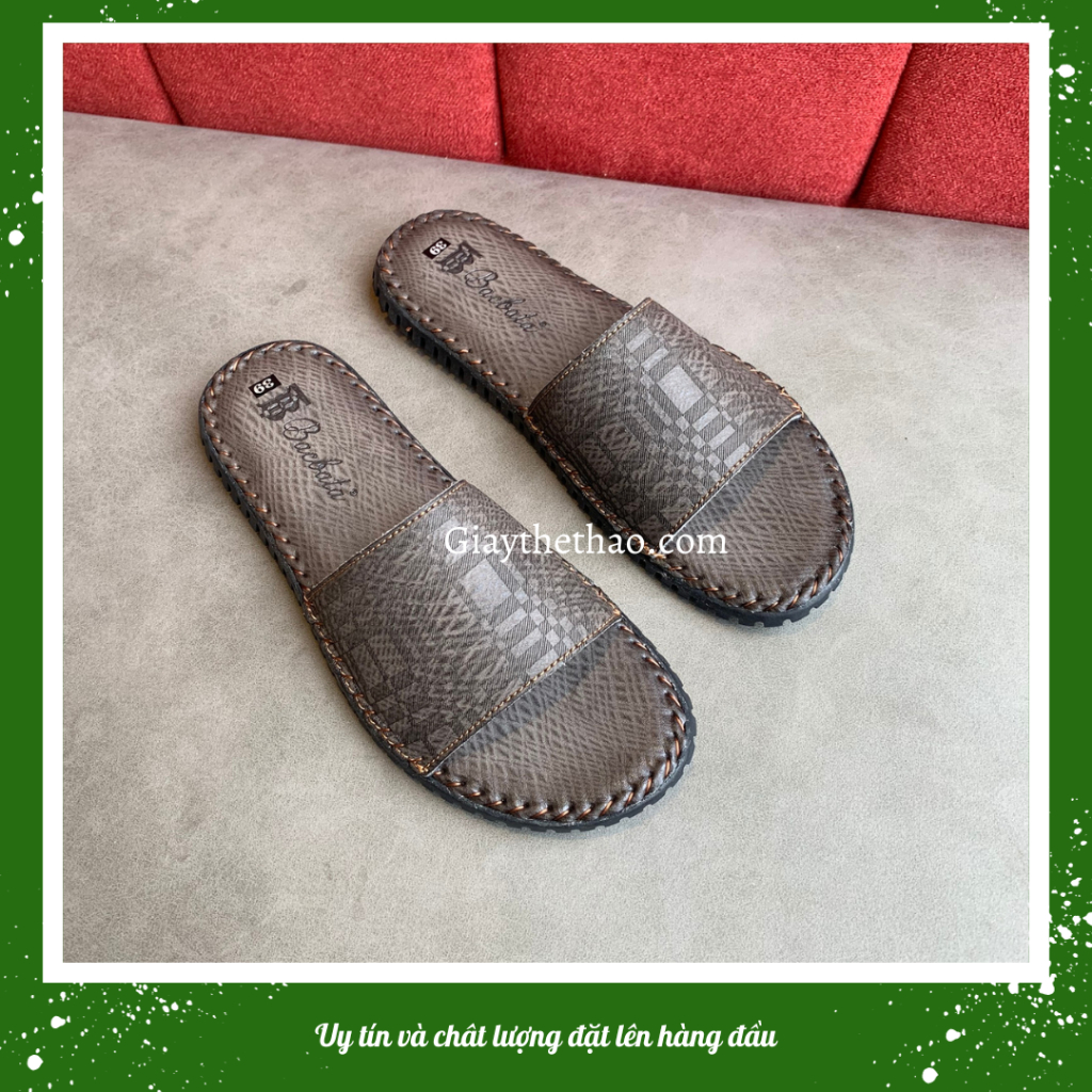 Dép da bò quai ngang đế khâu siêu đẹp  Kiểu dáng thanh lịch, màu sắc hài hòa trang nhã Năng động