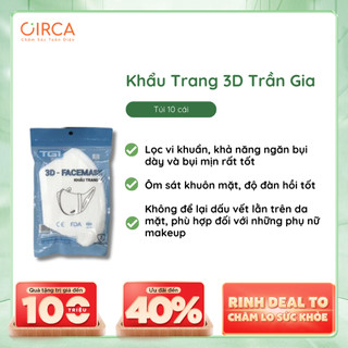 Khẩu trang 3d trần gia (túi/10cái)
