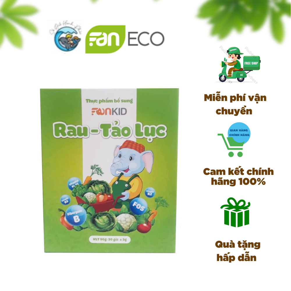 Tinh chất rau tảo lục Faneco Cải Thiện Tiêu Hóa, Giảm Táo Bón An Toàn, Hiệu Quả (Hộp 30 gói x 3gram)