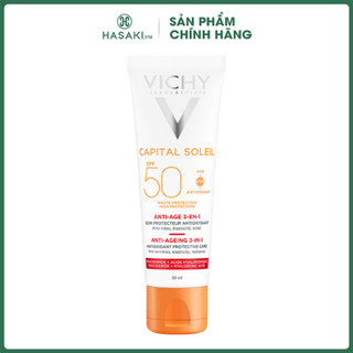 Kem Chống Nắng Vichy Bảo Vệ Da, Giúp Hạn Chế Tiến Trình Lão Hóa Ideal Soleil Anti-Aging 50ml