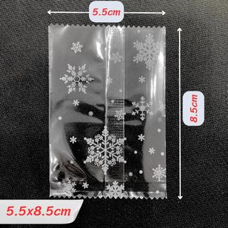 Set 100 túi hàn miệng 5.5x8.5 Họa tiết bông tuyết đựng bánh kẹo trà hoa, combo 100 túi bóng hàn nhiệt cao cấp đóng trà