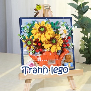 Mô hình tranh LEGO Madoca lắp ráp bức tranh hoa 3d, lắp ghép khung ảnh hoa trang trí nhà cửa