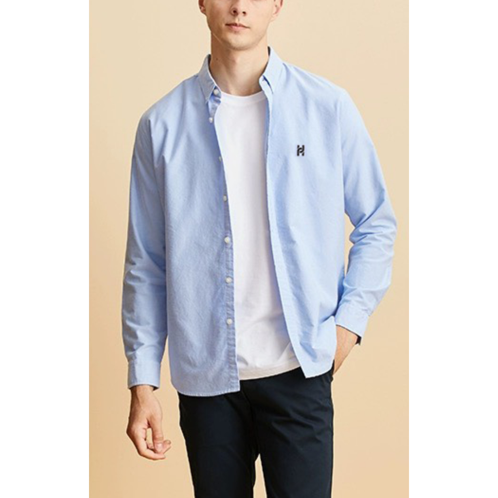 Áo Sơ Mi Nam trơn dài tay Hafos OXFORD chuẩn form Menswear