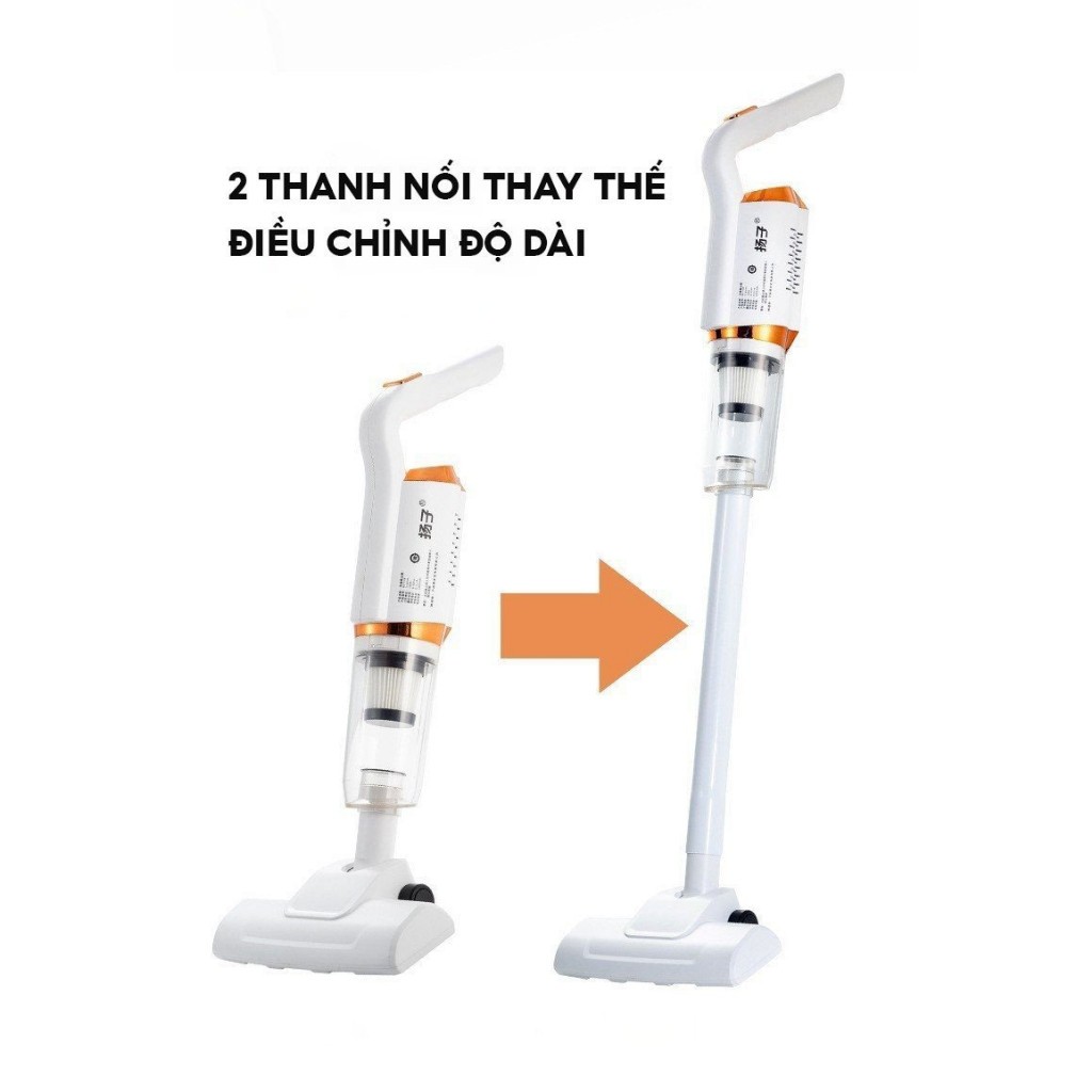 Máy hút bụi cầm tay không dây GrownTech pin sạc nhanh đa năng cao cấp hút quét lau gầm giường, ô tô, sofa BH 5 năm