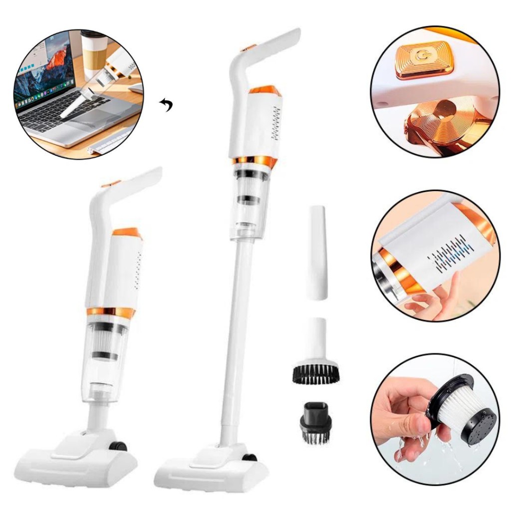 Máy hút bụi cầm tay không dây GrownTech pin sạc nhanh đa năng cao cấp hút quét lau gầm giường, ô tô, sofa BH 5 năm