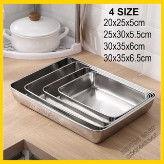 Khay đựng thức ăn inox 304 | kt: 30x35x6cm, 35x40x6.5cm