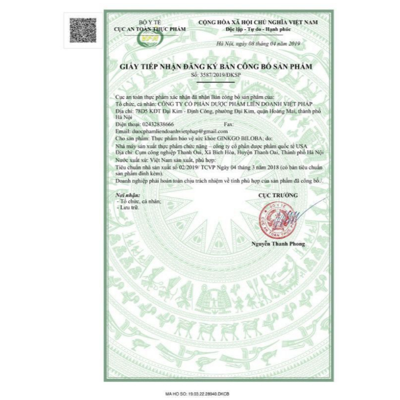 Hoạt huyết dưỡng não Ginkgo Biloba 240mg giúp bổ sung dưỡng chất cho não, tăng cường tuần hoàn máu não - Hộp 100 viên