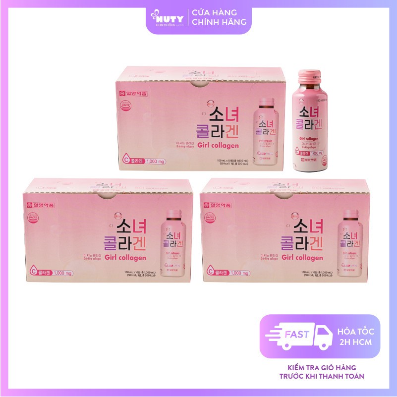 Combo 3 Hộp Nước Uổng Bổ Sung Collagen Girl Collagen (10x100ml)