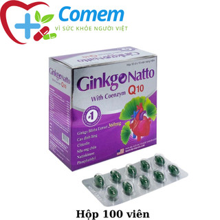 Ginkgo Natto Q10 Tăng cường lưu thông máu, giảm các di chứng sau tai biến (hộp 100 viên )