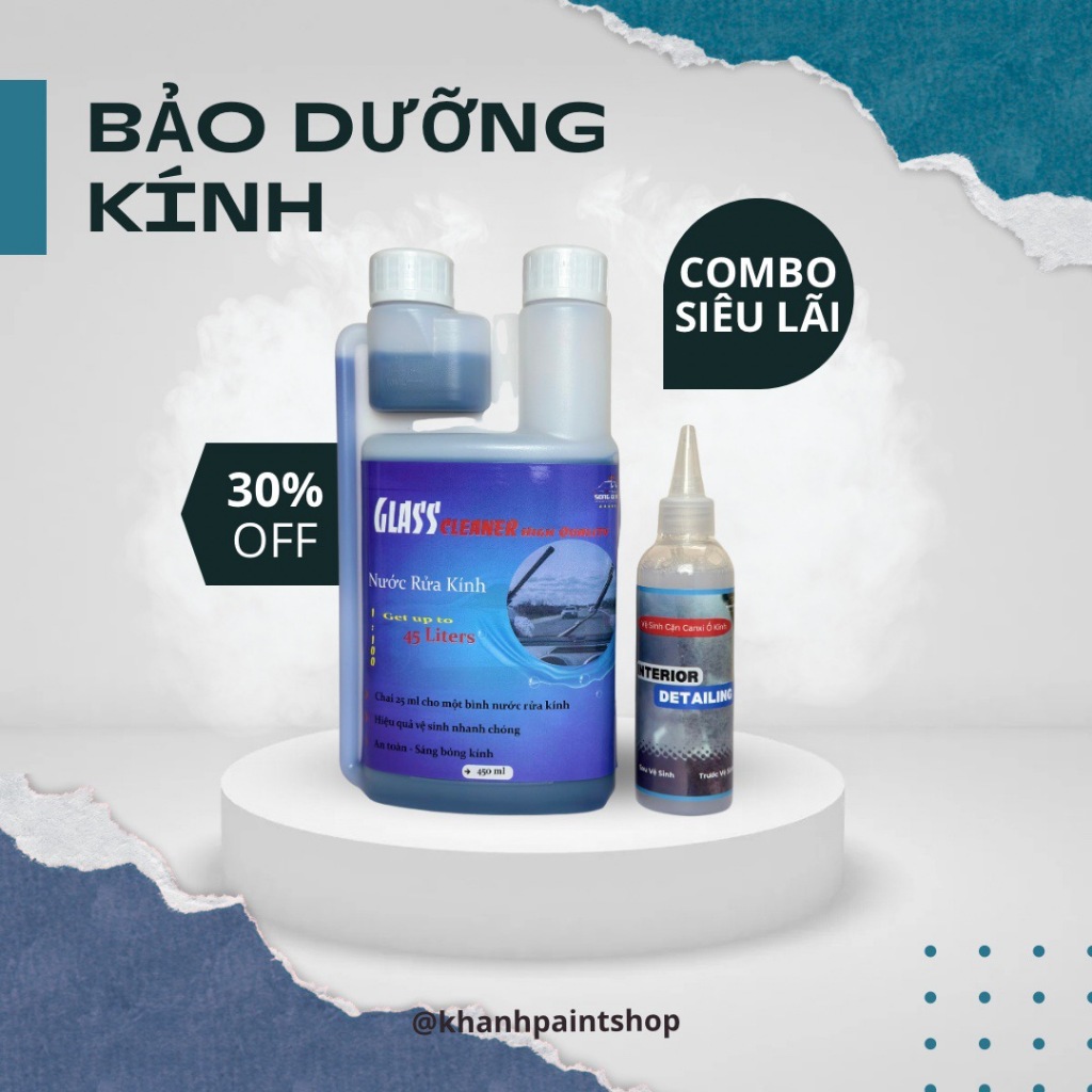 COMBO 500ml Nước Rửa Kính Glass Cleaner và Gel vệ sinh ố kính SONG DAN